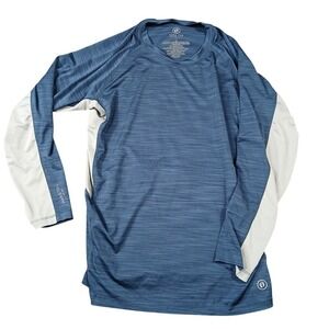 Hang Ten UV Protection /UPF‎ 50+ Athletic Shirt Men's Blue/White Long Sleeve Lg